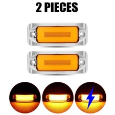 LED Red Amber Truck Trailer RV Side Marker Light Rear Tail Turn Signal Clearance