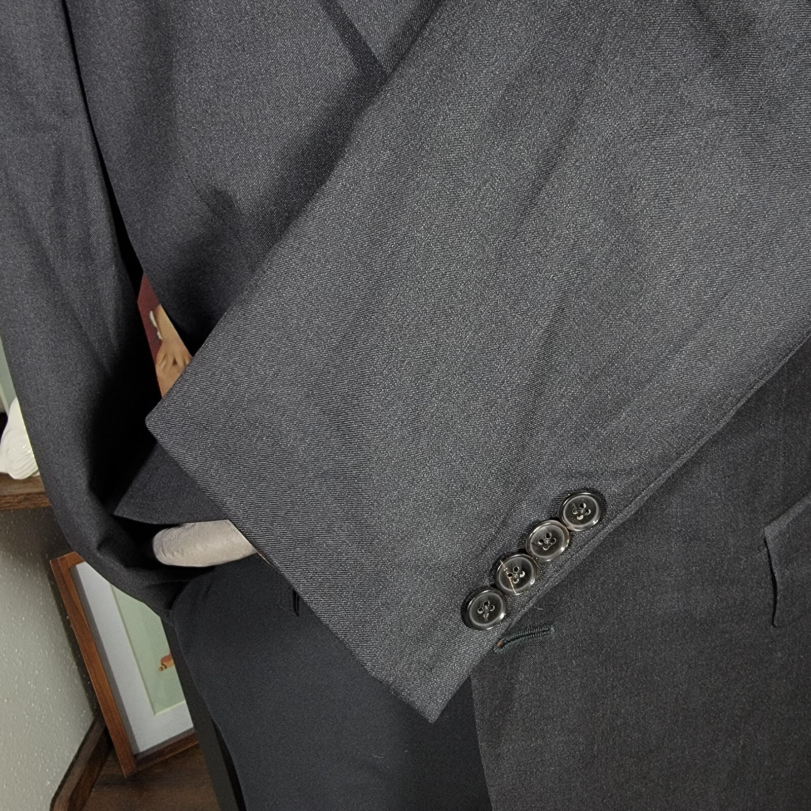 Hugo Boss Pasolinl movie Men's Sport Coat Blazer Two Button Black Charcoal 42L