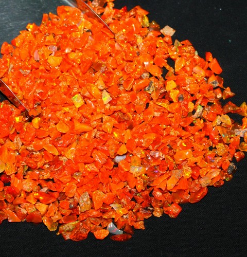 Lotto 10 ct arancio naturale opale lucido etiope grezzo, cristallo opale arancione grezzo - Foto 8 di 12