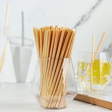 100 Natural 6 in Wheat Sustainable DRINKING STRAWS Party Events Home Decorations