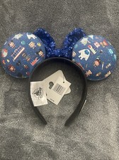   Disney Parks Loungefly Blue Characters Chibi Minnie Mouse Ears Headband 2022