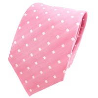 Tigertie Designer Seidenkrawatte Rosa Hellrosa Weiß Gepunktet - Krawatte Seide