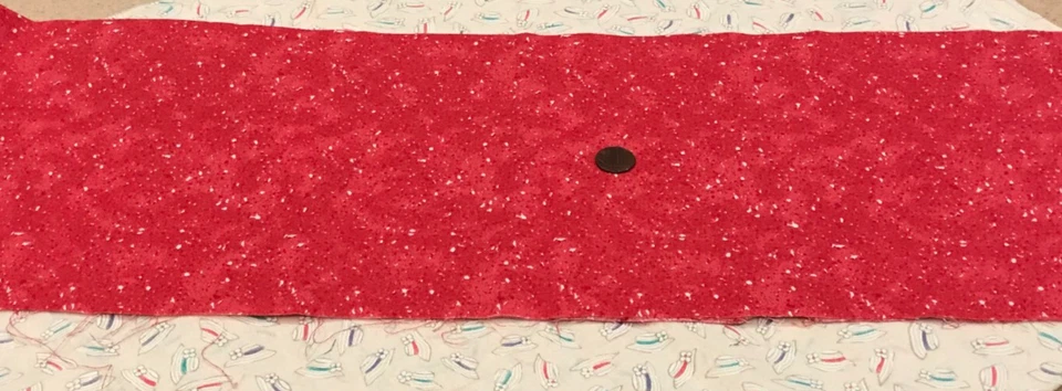 White Dots Scattered on Tonal Red * Unbranded * 100% Cotton Remnant * 8" x 22" - Image 3 of 3
