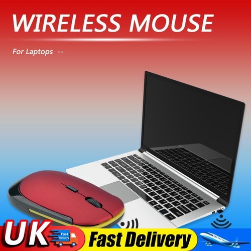 2.4GHz Wireless 1600 DPI Adjustable Optical Laptop PC Mouse (Red) UK