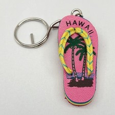 Hawaii Flip Flop Sandal Travel Souvenir Keychain Key Chain Ring - Foam
