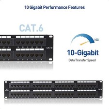 Cable Matters UL Listed Rackmount or Wall Mount 48 Port Network Patch Panel CAT6