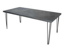 Zinc Table With Hairpin Legs - Industrial Metal Table - Bespoke Made at UKAA