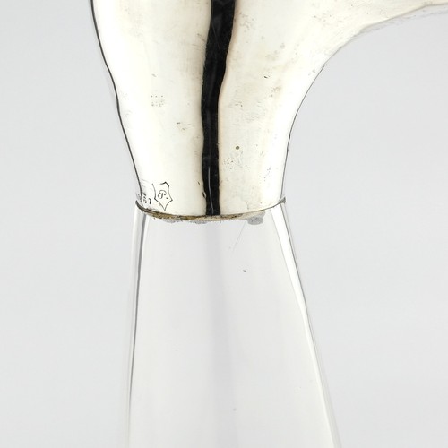 Novelty Antique Glass Solid Sterling Silver Claret Jug Decanter. Wilhelm Binder - Imagen 15 de 15