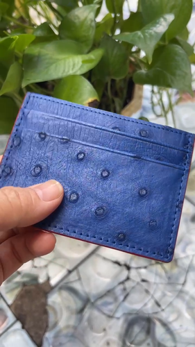 GENUINE OSTRICH LEATHER SKIN CREDIT CARD HOLDER/ WALLET CARD HOLDER FOR MEN - Video 1 of 1