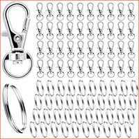 SchlüSselring Karabiner 80Stk SchlüSselanhäNger Silber Basteln Selber Machen