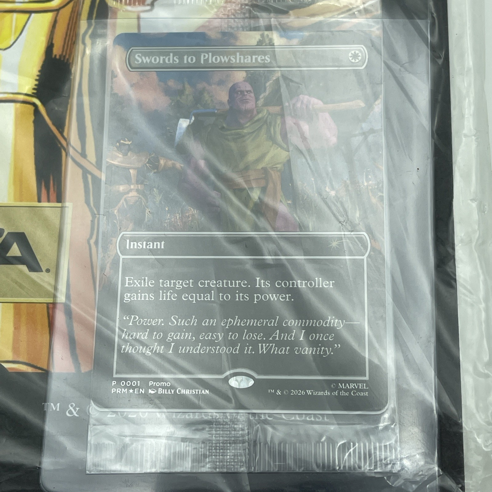 PSA Magazine + Sealed Thanos Swords to Plowshares Magic The Gathering Promo card view 3