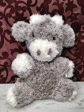 Crochet Fluffy Cow Bull Cute Plush Handmade Amigurumi Soft Toy 10in Sitting