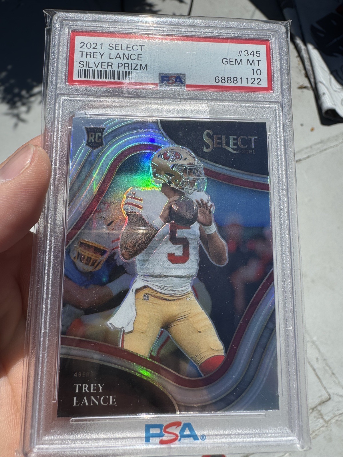 2021 Trey Lance RC #345 Select Field Level Silver Prizm Psa 10 Gem Mint *