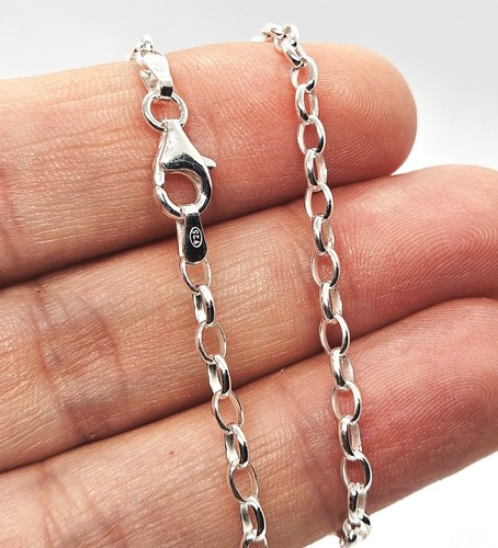 Sterling Silver Chain Necklace Curb Rolo Box Link 925 Stamped - All Sizes - Picture 28 of 58