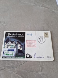 Colditz FDC 40th Anniversary Signed By 2 Inmates Lieut McCall And Capt Weldon .
