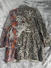 Giacca di pelle Roberto Cavalli Firenze (Italia) - Rara stampa leopardata/floreale anni 90