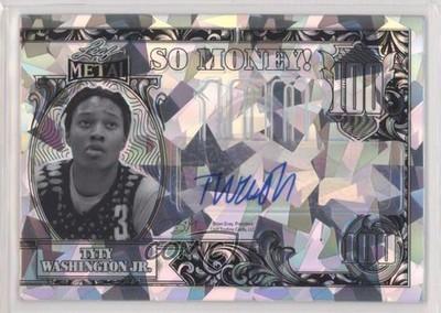 2021-22 Leaf Metal So Money Silver Crystals TyTy Washington Jr #SM-TWJ Auto 05lh