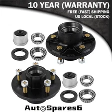 Pair 2 Trailer Idler Hub Kits 5 on 4.5 For 3500 lbs Axle 5x4.5 5 Lug Trailer Hub