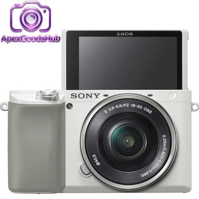 Sony Alpha a6100 Mirrorless Digital Camera w/ 16-50mm Lens w/ Accessories -White
