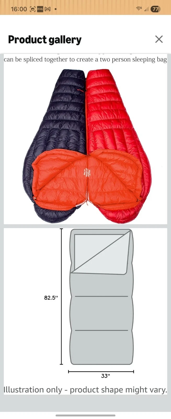 Sleeping Bag Down Moutaintop Sleeping Bag for Adults