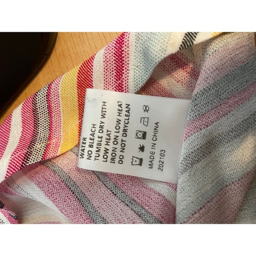 PatPat smocked sundress Sleeveless pink yellow stripes lightweight 6-9mo. - Picture 4 of 5