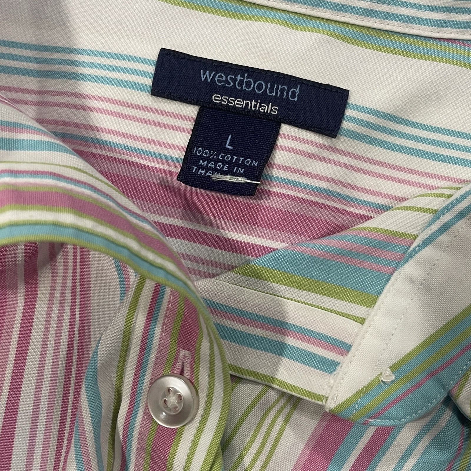 Westbound Essentials Striped Button Front Shirt L… - image 5