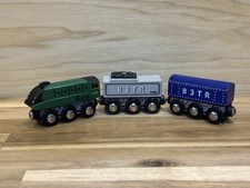 WOODEN RAILWAY TRAIN B3TR MALLARD 4468 ENGINE CARS - THOMAS BRIO VINTAGE