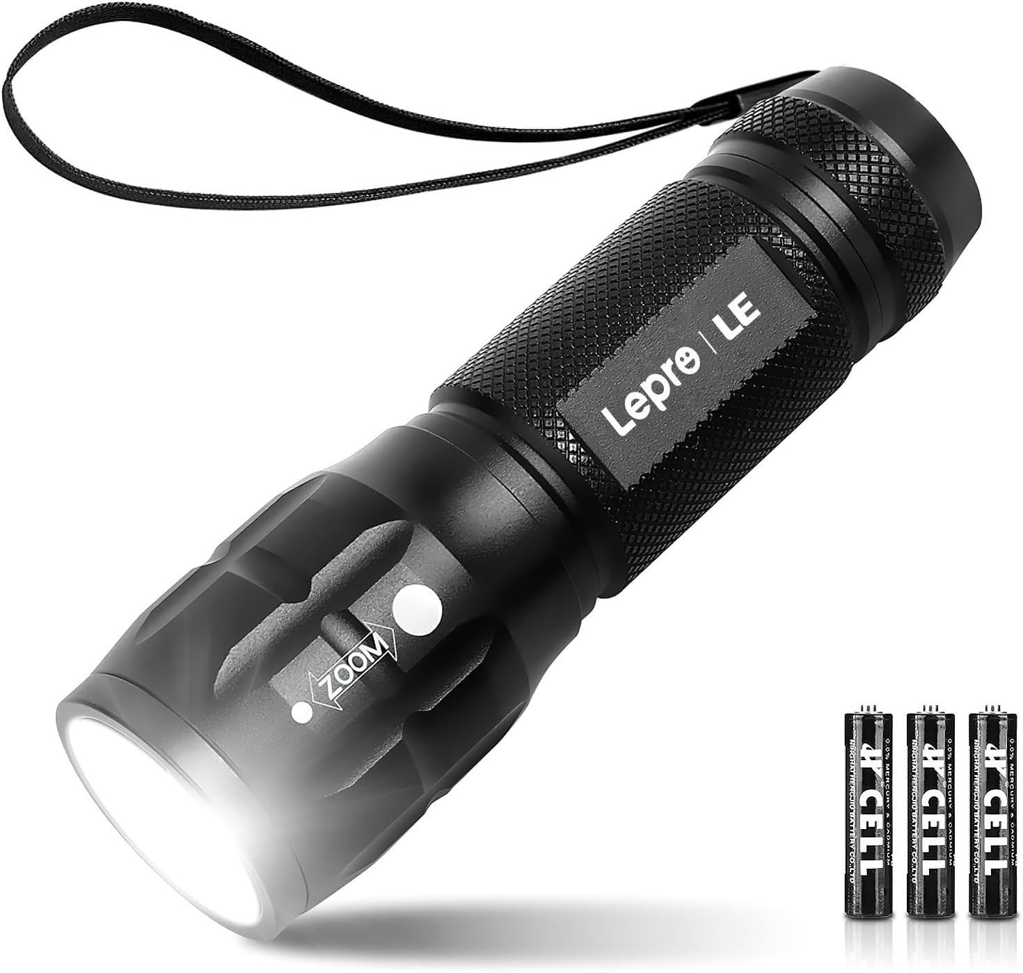 Lampe Torche LED Zoomable Étanche IPX4 Lepro L8000 Matériel Camping Noir