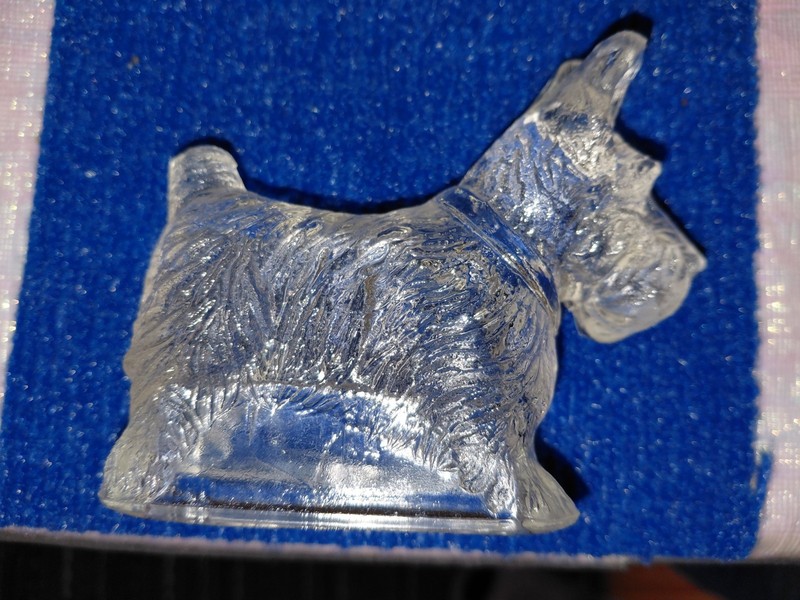 Vintage Scottie Dog Federal Glass Figurine Pressed Glass Scottish Terrier 🍬Dish