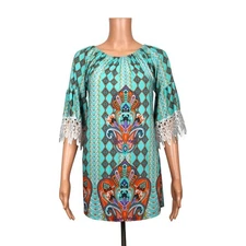 Win Win 3/4 Sleeve Tunic Top Women's Size S/M