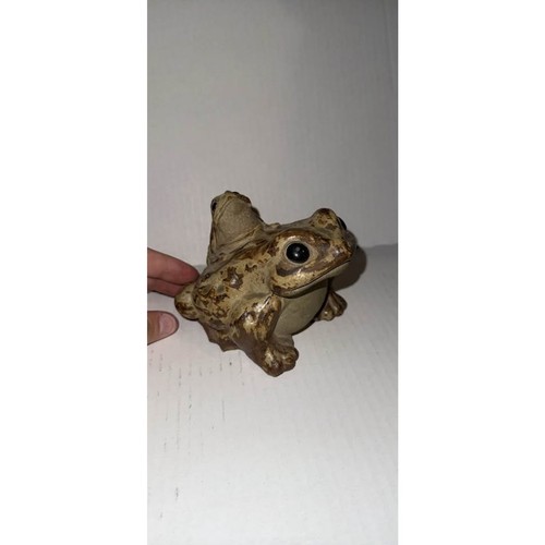 Vtg 1930's Shigaraki Ware Japan Frog Toad & Baby Realistic 3.75" Tall 4.75" Long