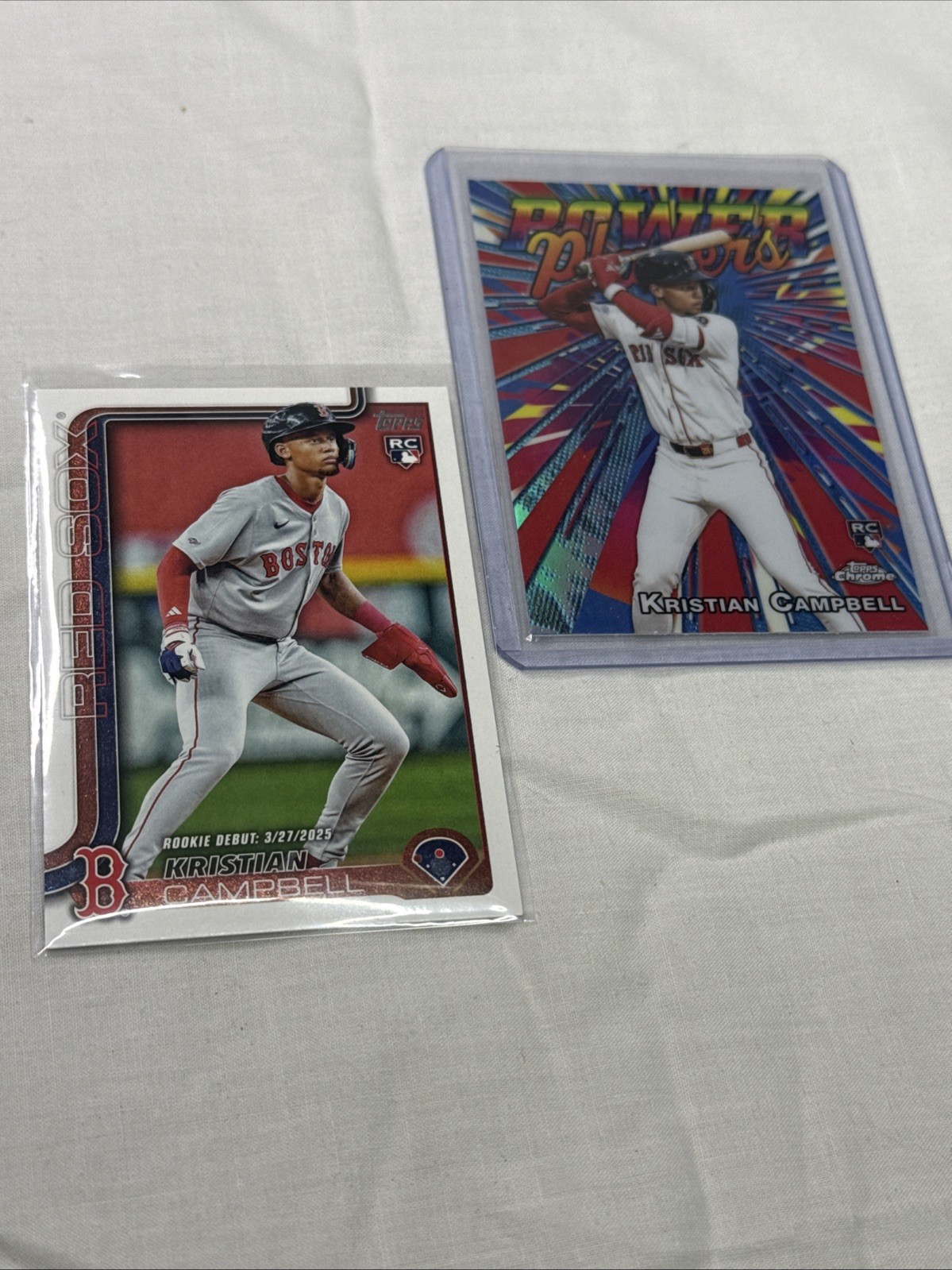 2 - 2025 Topps Update Series - Rookie Debut Kristian Campbell #US129 & Pp27 (RC)