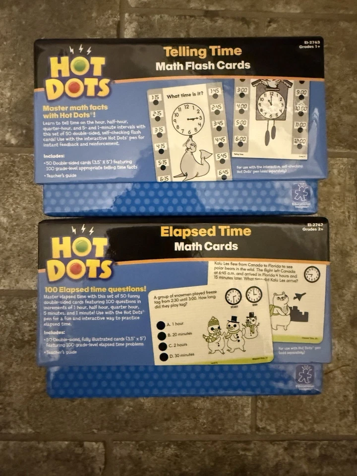 Lote de juegos de aprendizaje electrónico con patrones de tiempo de dinero tarjetas flash matemáticas Hot Dots Foto 4 de 4