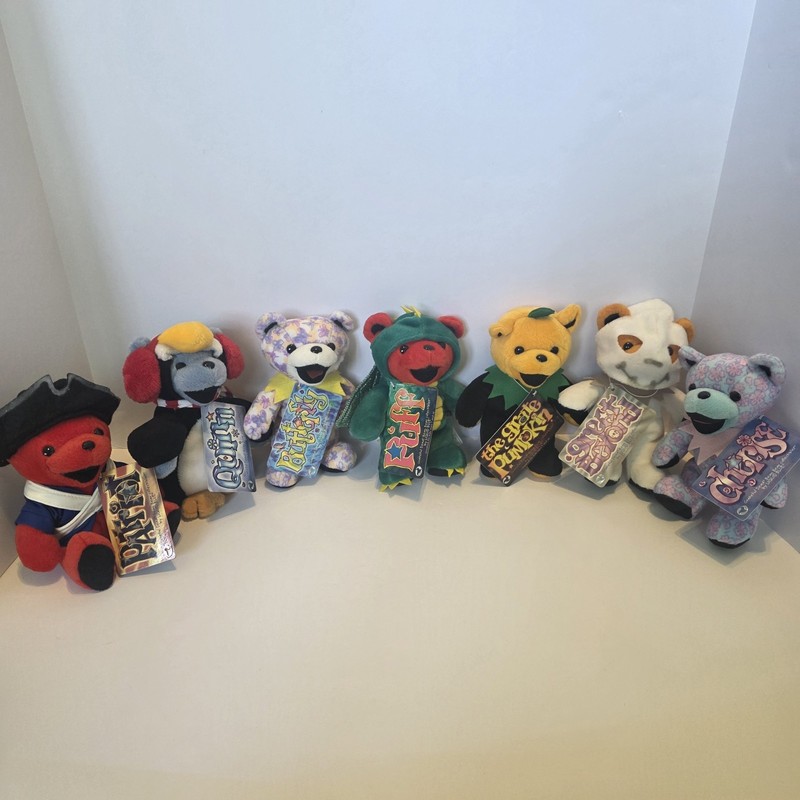 Grateful Dead Bean Bear Lot of 7 w/ Tags Liquid Blue Collectibles *read*