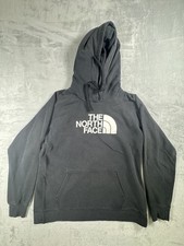 The North Face Womens L Black Box Logo Pullover Hoodie Fleece Kangaroo Pocket