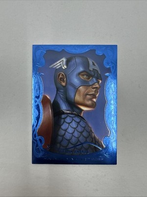 2022 Marvel Masterpieces Captain America #100 - Blue Gallery Variant - #/49