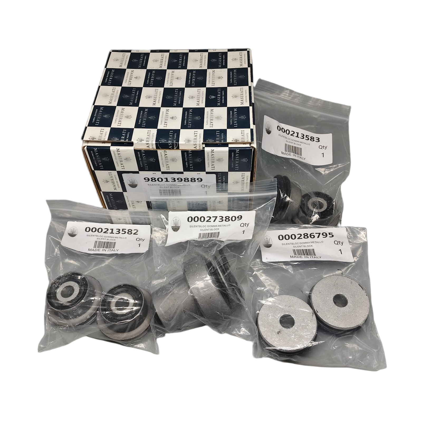 2003+ MASERATI QUATTROPORTE GRANTURISMO FRONT SUSPENSION CONTROL ARM BUSHING KIT