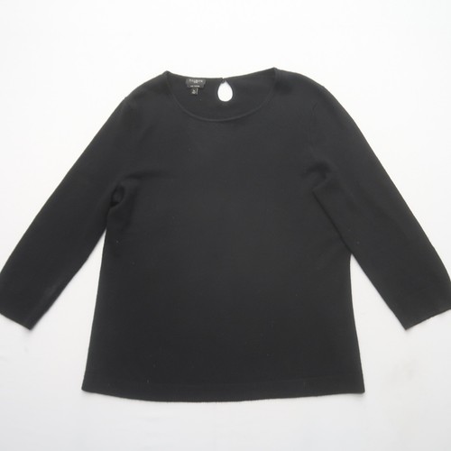 Talbots Pure Cashmere Womens Sweater Large Petite LP Black 3/4 Sleeve Pullover - Picture 3 of 8