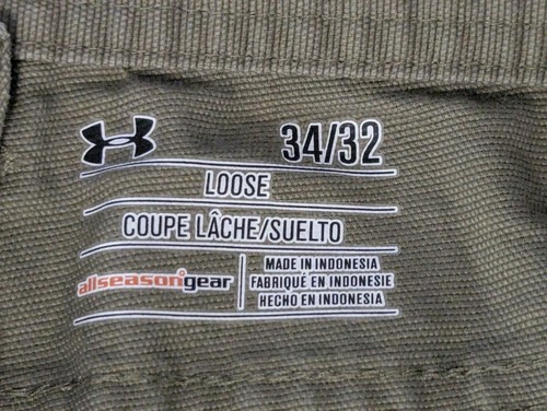Under Armour 1231189 Storm1 High Plains Green Canvas Pants 34/32 Loose - Picture 4 of 16