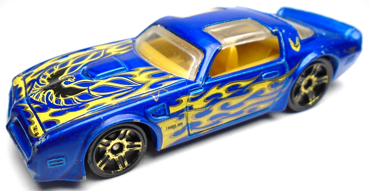 2016 HOT WHEELS '77 PONTIAC FIREBIRD TRANS AM T/A BLUE 2 7/8" DIECAST CAR YELLOW