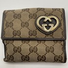 Gucci GG Canvas Wallet with Heart Logo | Authentic | Pre-Owned