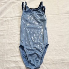 Girls' Blue Sleeveless Gymnastics Leotard with Embellishments