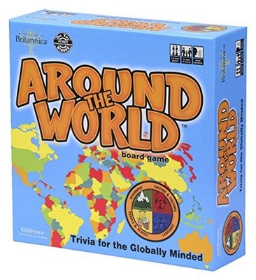 GeoToys Around the World Board Game - Geography Trivia for Adults & Kids