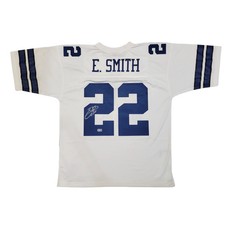 Emmitt Smith Autographed Dallas Cowboys Mitchell & Ness White Jersey Beckett