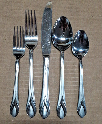 Hampton Silversmiths LILY FROST  5 Piece Place Setting Stainless Steel Flatware