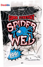 200 Sq. Ft Fake Spider Webs with 4 Fake Spiders for Decorations
