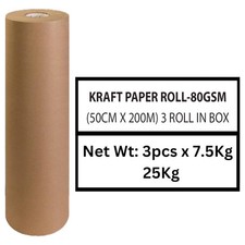 Große Rolle braunes Kraftpapier 50cm x200m z...