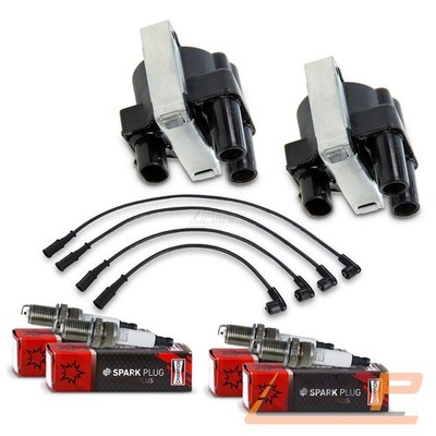 2x ZÜNDSPULE + ZÜNDKABELSATZ FÜR FIAT CINQUECENTO PANDA PUNTO LANCIA Y 1.1 1.2