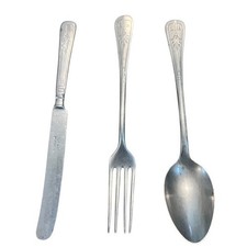 Vintage Miniature Set Knife Spoon Fork BY ALUMINUM GERMANY SILVERWARE