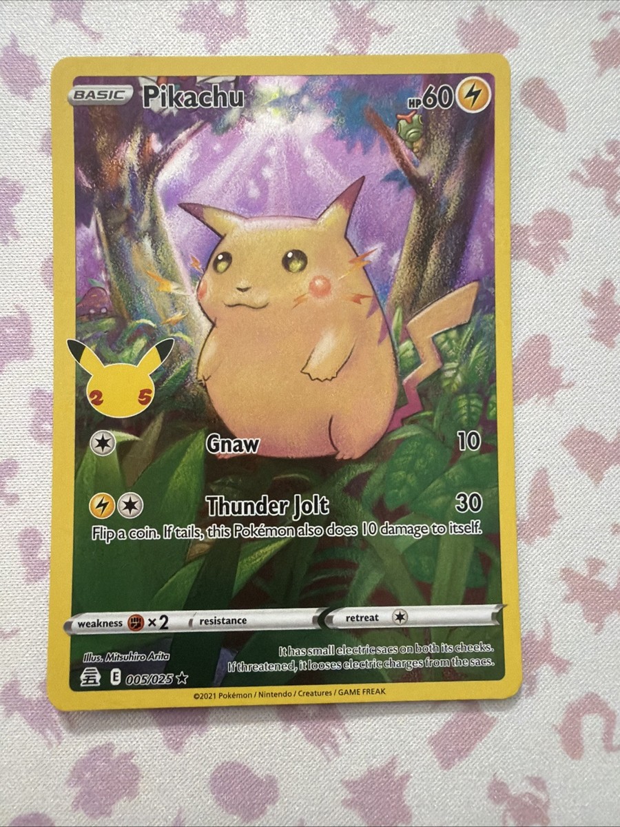 Pikachu 5/25, NM Full Art Holo, Pokemon Celebrations 25th